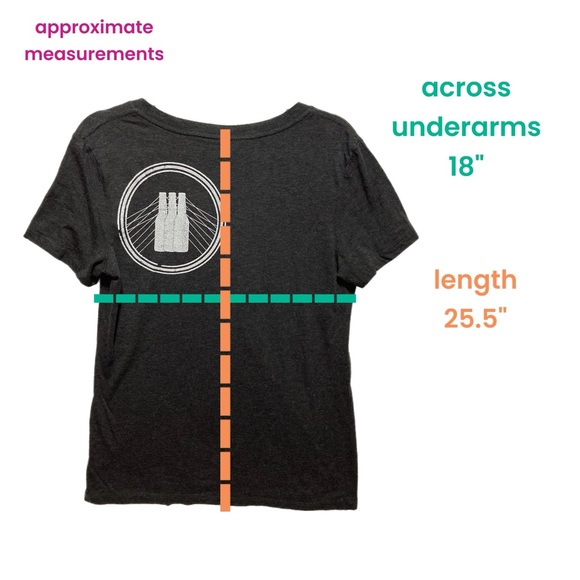 Bend Brewfest XL Vneck SS graphic art Tee Tshirt EUC 7517 - Picture 4 of 4